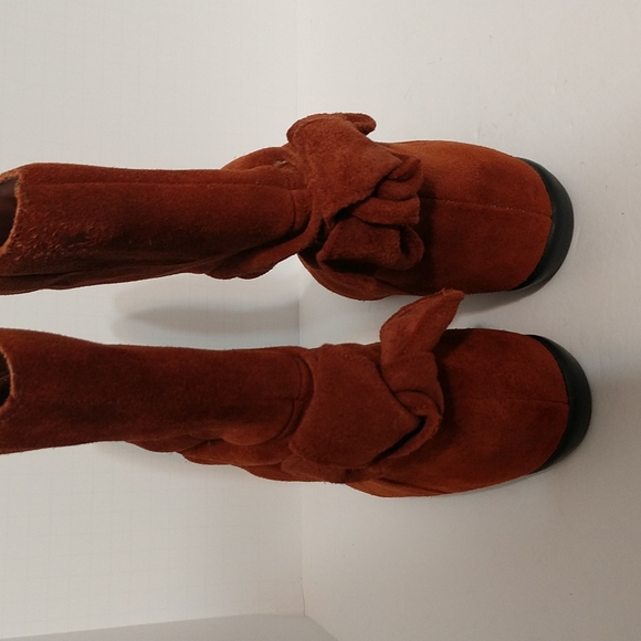 Russet Faux Suede Pimento Slouch Boots sz 7 - Picture 3 of 7